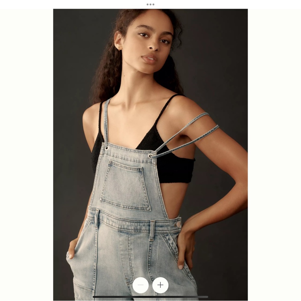 Pilcro Light Blue Wide-Leg Jeans Overalls - Picture 3 of 5